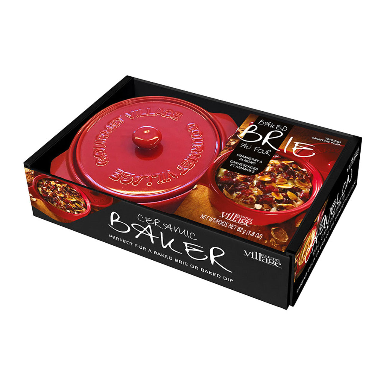 Ceramic Baked Dip Set- Cranberry Almond Baked Brie
